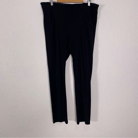 Athleta Black Straight Leg Pull On Dress Pants - Picture 1 of 8